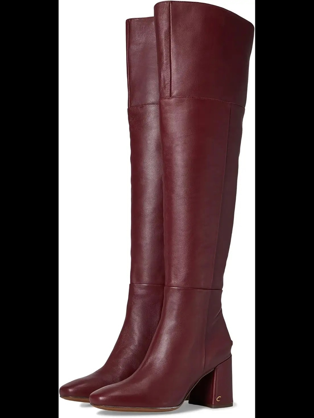 Sam Edelman BRIGID Boot 10 Sleek Over-the-Knee Boots in Burgundy with Block Heel